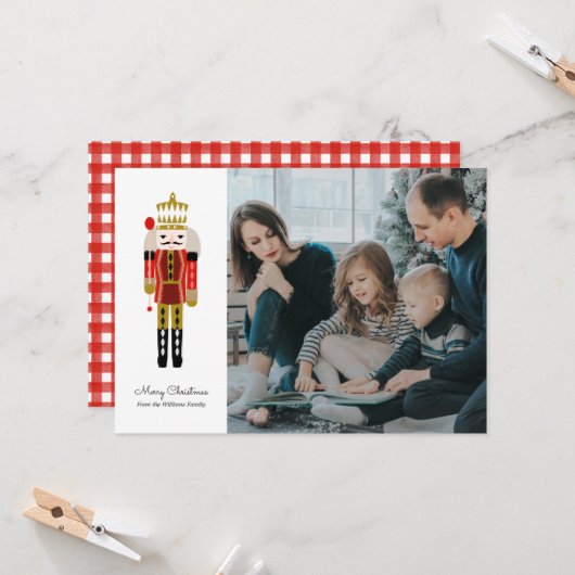 Nutcracker Holiday-fotokaart Kaart (Voorkant / Achterkant in situ)