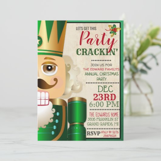 Nutcracker Holiday-kerstuitnodiging Kaart (Staand voorkant)