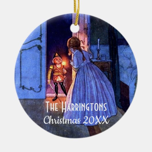 Nutcracker  Illustratie Elegant Monogram Keramisch Ornament (Voorkant)