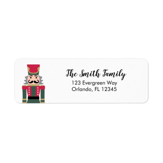 Nutcracker Illustration kerstadreslabel Etiket (Voorkant)