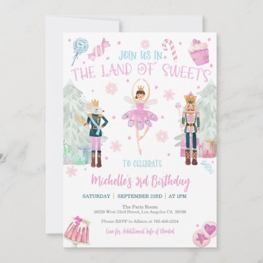 Nutcracker Invitation d'anniversaire - Pays des do (Devant)