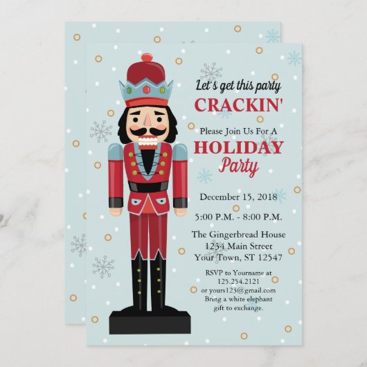 Nutcracker invitation de fête (Devant / Derrière)