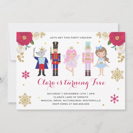Nutcracker Invitation Plum de sucre Fée Invitation (Devant)