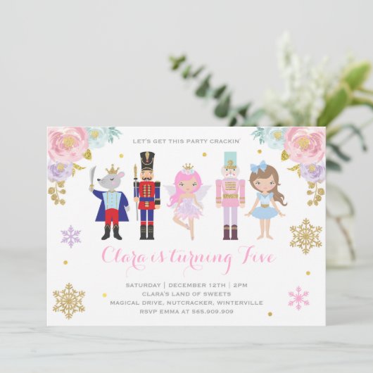 Nutcracker Invitation Plum de sucre Fée Invitation (Debout devant)