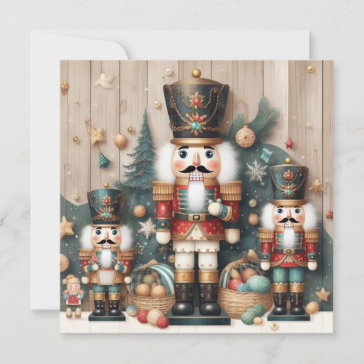 Nutcracker Joyeuse carte de voeux de Noël (Devant)