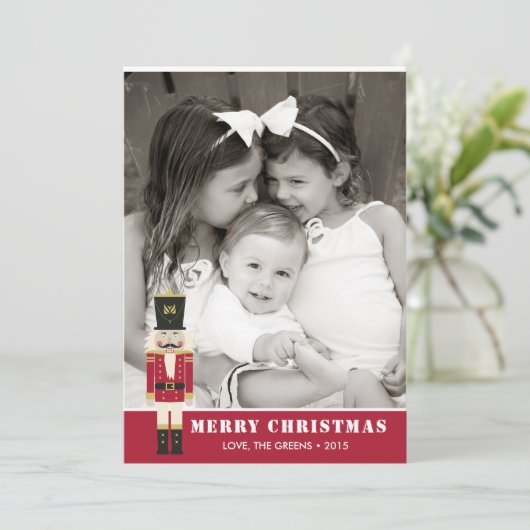Nutcracker Joyeux Carte photo de Noël (Debout devant)