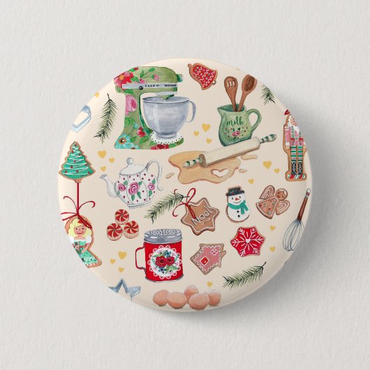 Nutcracker karakter schattige keukenkoekjes ronde button 5,7 cm (Voorkant)
