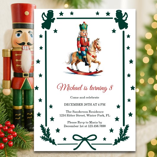 Nutcracker Kerst Kinderverjaardagsfeestje Kaart
