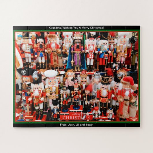 Nutcracker kerstcadeau voor Grandma Custom Names Legpuzzel (Horizontaal)