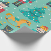 Nutcracker-kerstpatroon Cadeaupapier (Hoek)