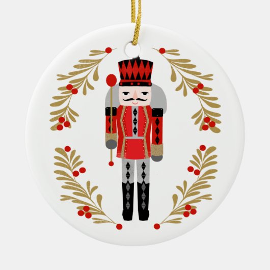 Nutcracker kerstprins keramisch ornament (Voorkant)