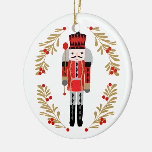 Nutcracker kerstprins keramisch ornament (Links)