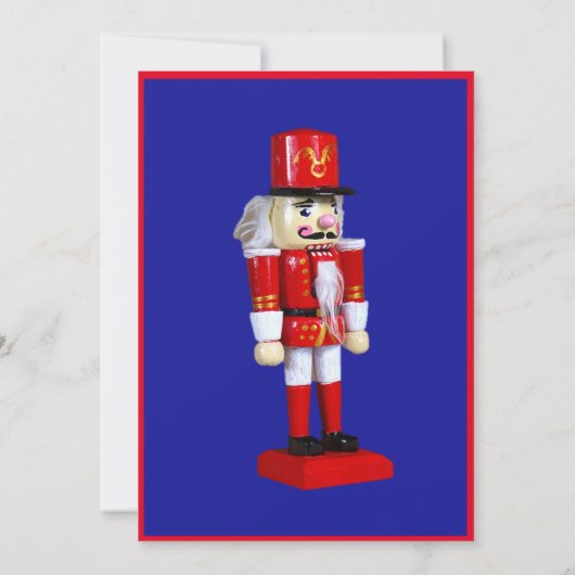 Nutcracker Let's Go Nuts Blue Holiday Invitation (Dos)