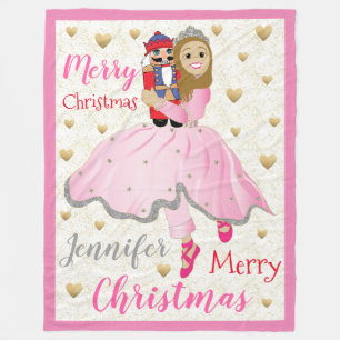 Nutcracker Lt Brwn Hair Fleece Blanket/Large