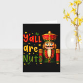 Nutcracker Merry Christmas Funny Xmas Pajamas Y'al Kaart (Gele Bloem)