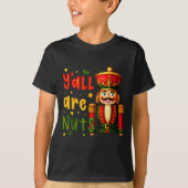 Nutcracker Merry Christmas Funny Xmas Pajamas Y'al T-shirt (Voorkant)