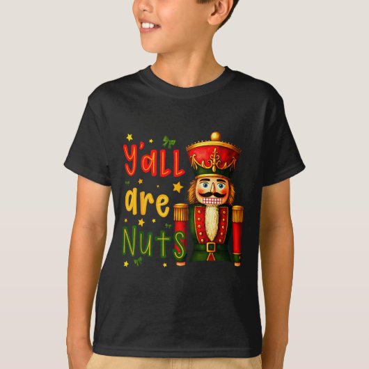 Nutcracker Merry Christmas Funny Xmas Pajamas Y'al T-shirt (Voorkant)