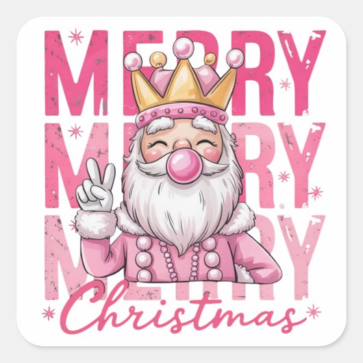 Nutcracker Merry Christmas Pinky Ballet Soldier Vierkante Sticker (Voorkant)
