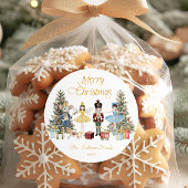 Nutcracker Merry Christmas Ronde Sticker