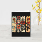 Nutcracker Merry Christmas Xmas Tree Family Pajama Kaart (Gele Bloem)