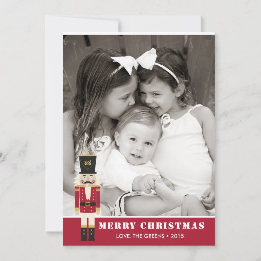 Nutcracker Merry kerstfeestay-fotokaart Feestdagenkaart (Voorkant)