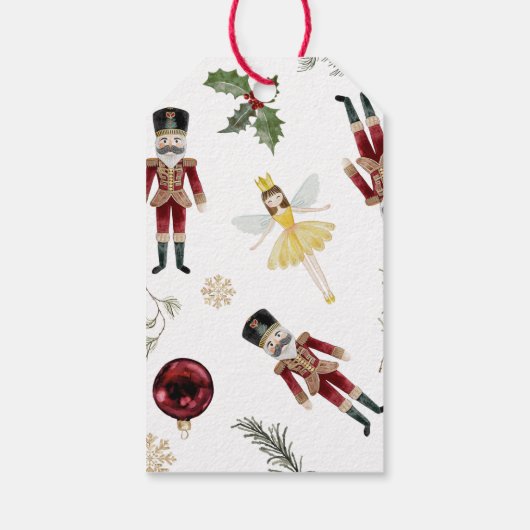 Nutcracker Merry Kerstmis Cadeaulabel (Achterkant)