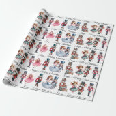 Nutcracker Mouse Ballerina Add Name Christmas Roll Cadeaupapier (Uitgerold)