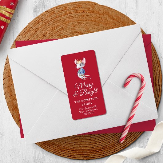 Nutcracker Mouse Christmas Return Address Sticker