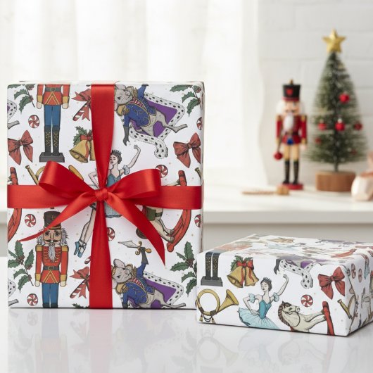 Nutcracker Mouse King Ballerina Christmas Pattern Cadeaupapier