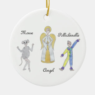 Nutcracker Mouse/Pollichinelle/Angel Ornament