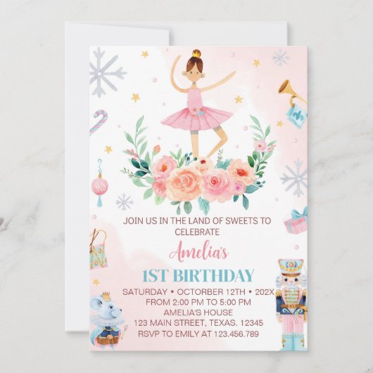 Nutcracker Noël Anniversaire Fête Invitation (Devant)