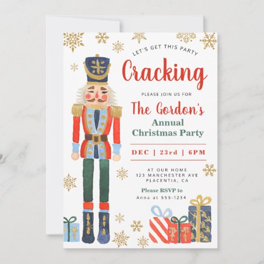 Nutcracker Noël Fête Invitation (Devant)