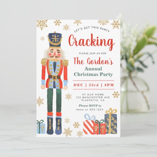 Nutcracker Noël Fête Invitation (Debout devant)