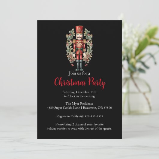 Nutcracker Noël Fête Invitation (Debout devant)