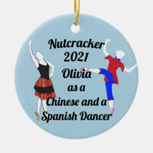 Nutcracker Ornament-Chinese en Spaanse danser Keramisch Ornament