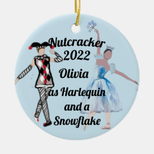 Nutcracker Ornament-Harlequin en SnowflakeKeramiek Keramisch Ornament