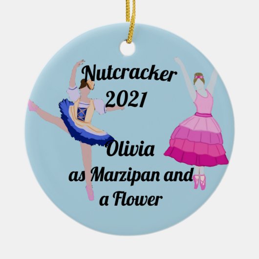 Nutcracker Ornament-Marzipan en een Bloem Keramisch Ornament (Voorkant)