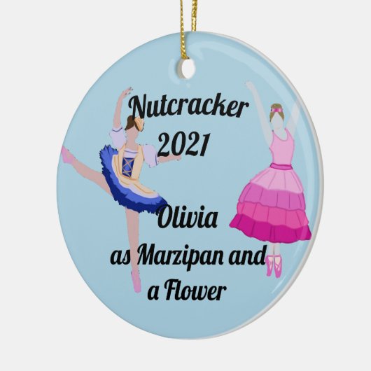 Nutcracker Ornament-Marzipan en een Bloem Keramisch Ornament (Links)