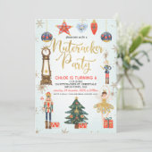 Nutcracker Party Birthday Invitation Kaart (Staand voorkant)
