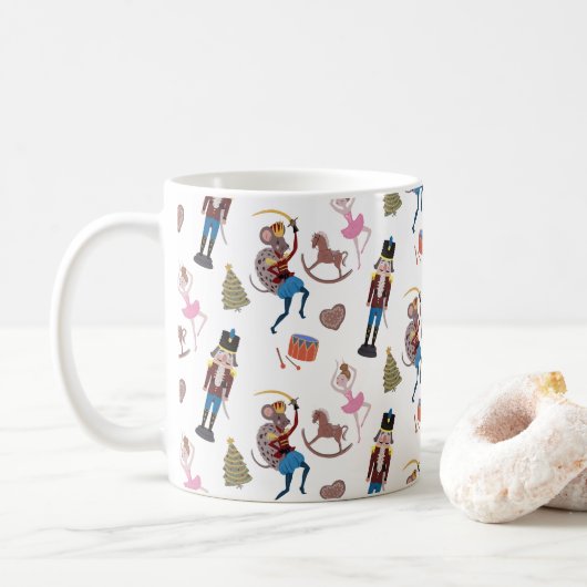 Nutcracker Pattern kerstballet Koffiemok (Met donut)