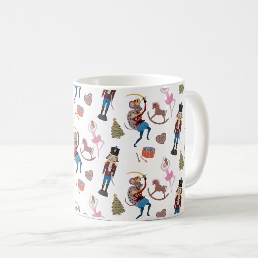 Nutcracker Pattern kerstballet Koffiemok (Voorkant rechts)