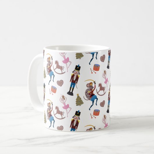 Nutcracker Pattern kerstballet Koffiemok (Voorkant links)