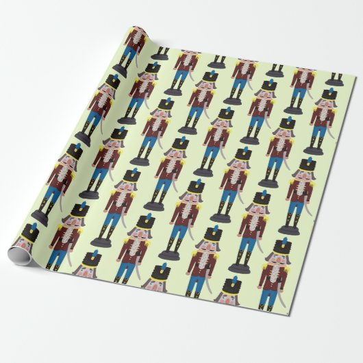 Nutcracker Pattern kerstsoldaat Cadeaupapier (Uitgerold)