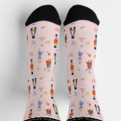 Nutcracker Pattern Roze kerstfeestdag Sokken (Top)