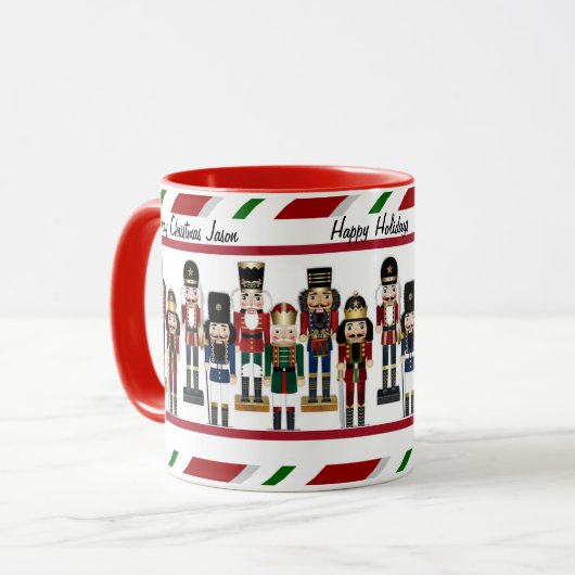Nutcracker personaliseert Naam en Kerstgroet Mok (Voorkant links)