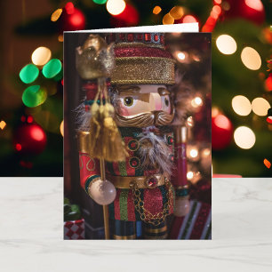 Nutcracker personaliseert Tekst 5 x 7 Folde Feestdagen Kaart