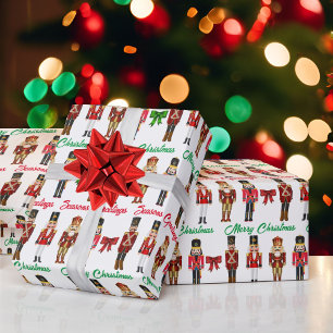 Nutcracker Persoonlijke naam Aangepaste kersttekst Cadeaupapier