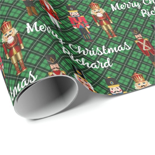 Nutcracker Persoonlijke naam Aangepaste kersttekst Cadeaupapier (Rol Hoek)