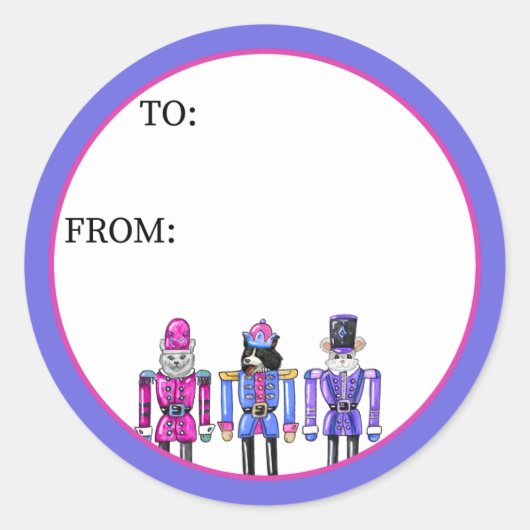 Nutcracker Pets  Ronde Sticker (Voorkant)