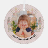 nutcracker Photo Christmas Cute  Glas Ornament (Achterkant)